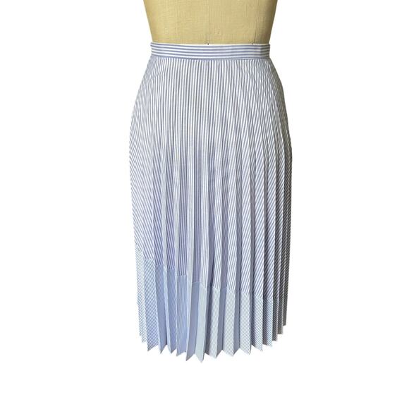 SAYLOR  Serenity Pleated Blue & White Striped Knee Length Skirt Size XS X-Small - Picture 5 of 7
